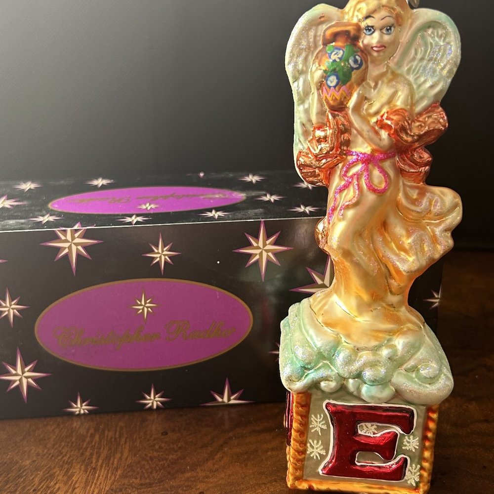 Christopher Radko pink NOEL ANGELS Christmas Ornament